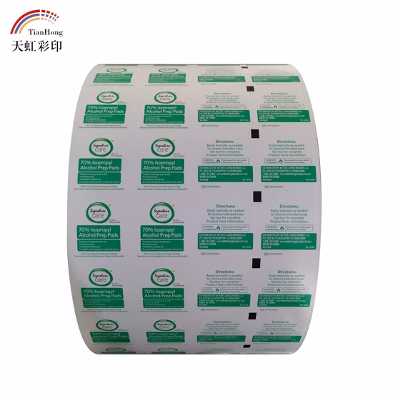 Almofada de álcool para uso hospitalar para rolo de papel de alumínio